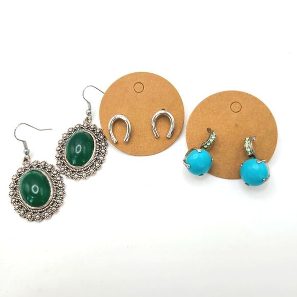 3 pairs of earrings,  pierced - Picture 1 of 6